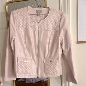 Chico’s | Light Pink Faux-Leather Jacket